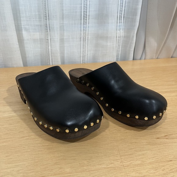 KHAITE Studded Black Leather Wooden Clogs Size EU 41 US 10/10.5 - Picture 15 of 15